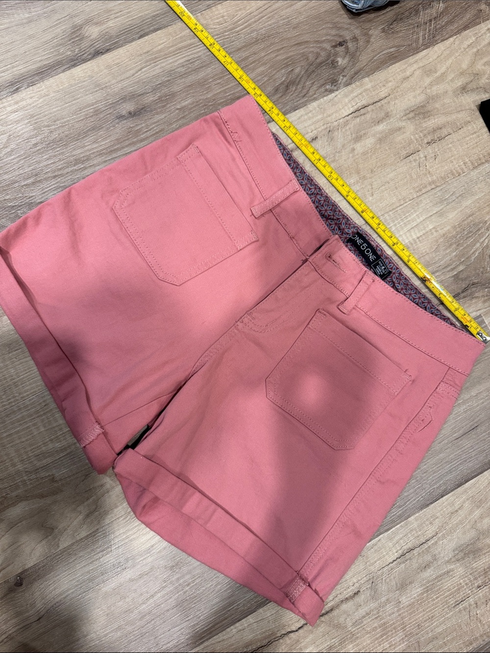 one 5 one Coral Pink Denim Shorts